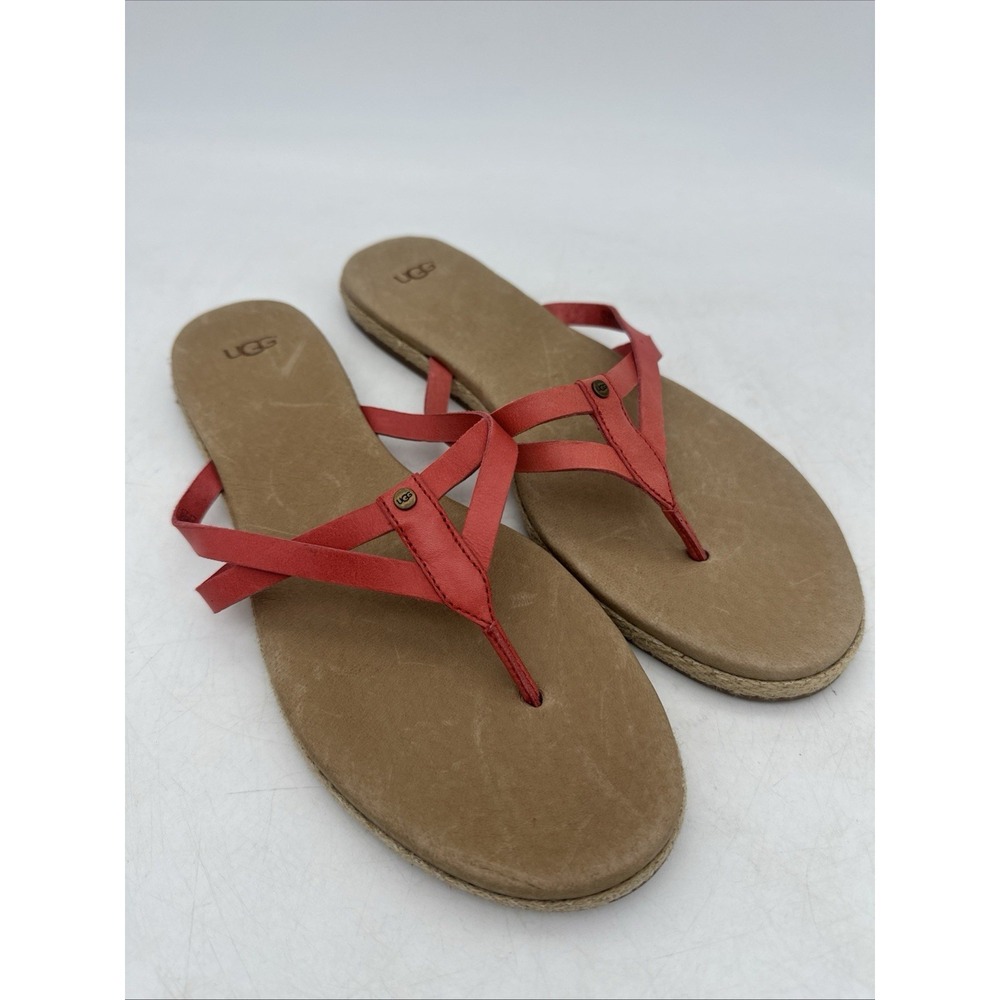 Ugg Womens Thong Slides Flat Sandals Sz 11 Coral new